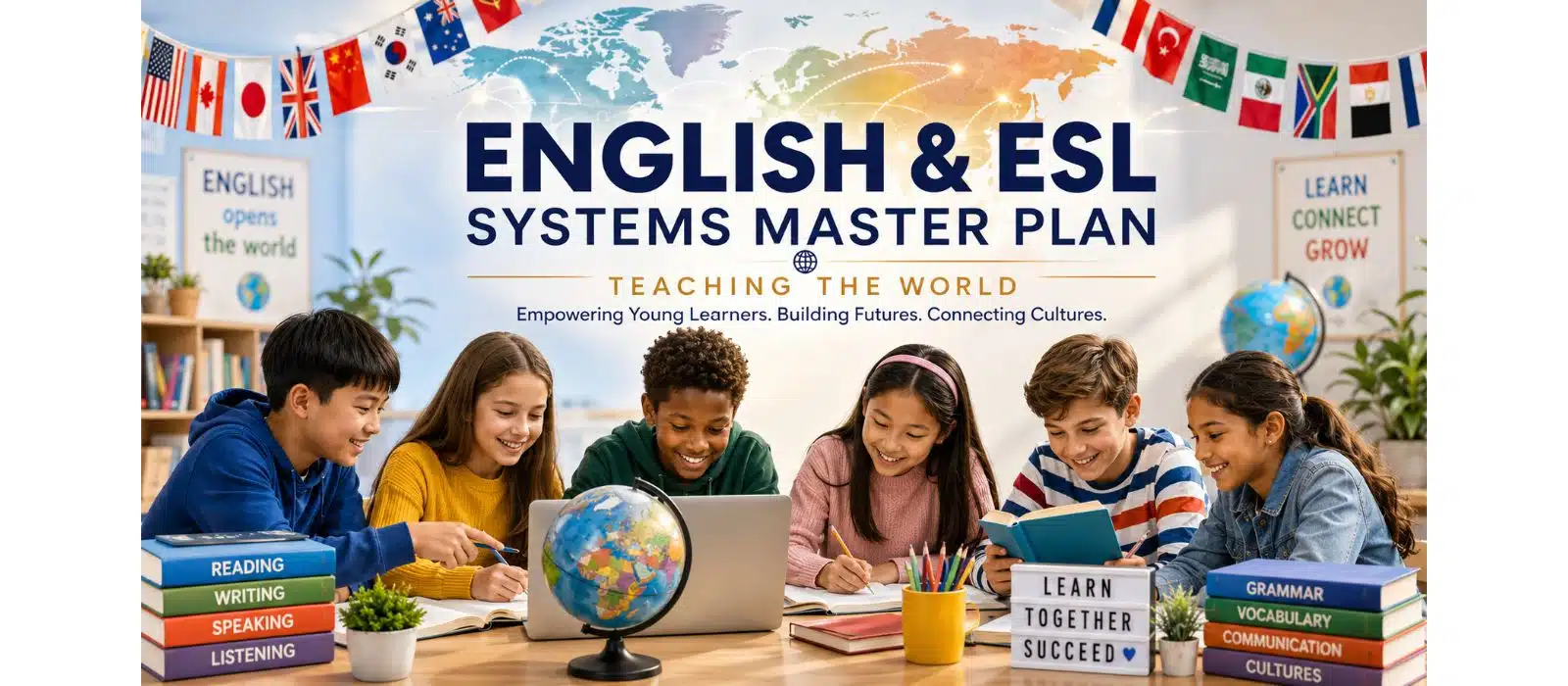 Students from around the world learning through the English and ESL Systems Master Plan